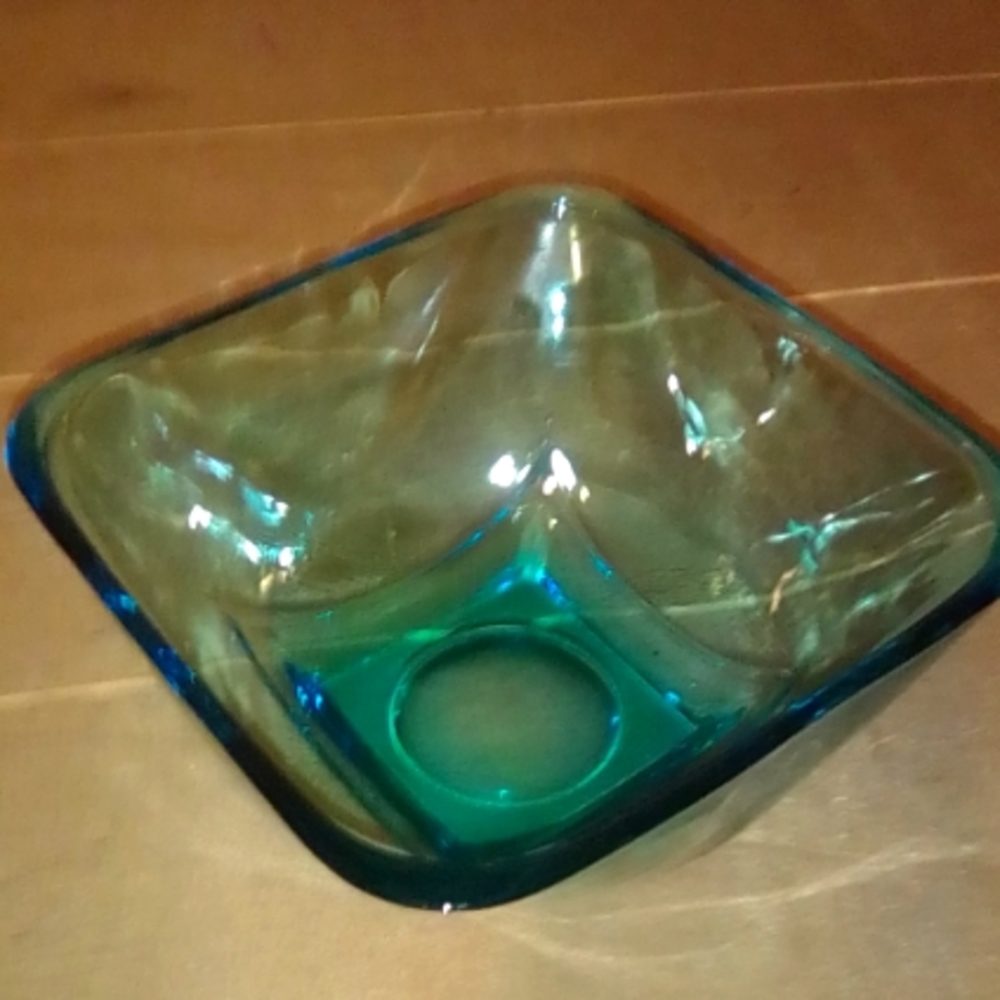 Vintage MCM Hazel Atlas Capri Blue Colony style Bowl